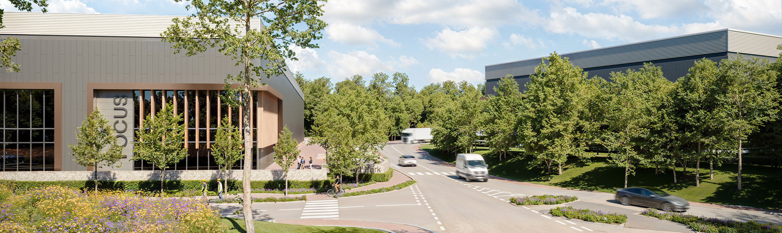 Illustrative view of Unit 1 and Unit 5 from site entrance